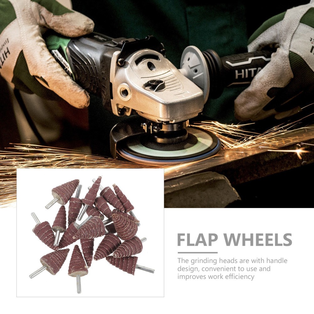 Small Abrasive Flap Wheels Kit with Cone Shaped Sandpaper for Efficient Grinding