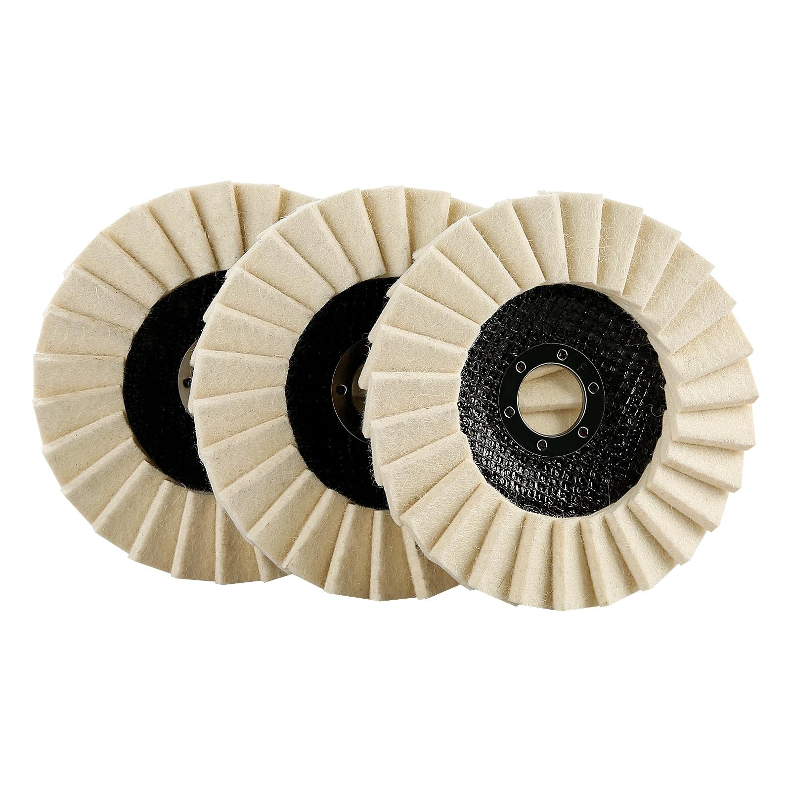 3PCS 5Inch Stone Polishing Wheels – Wool Buffing Discs for Stainless Steel, A…