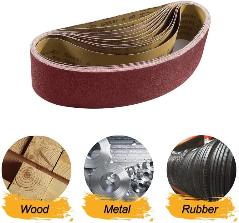 20 PCS 4 x 36 in Aluminum Oxide Sanding Belts 80/120/150/240/400 Grit Sandpaper