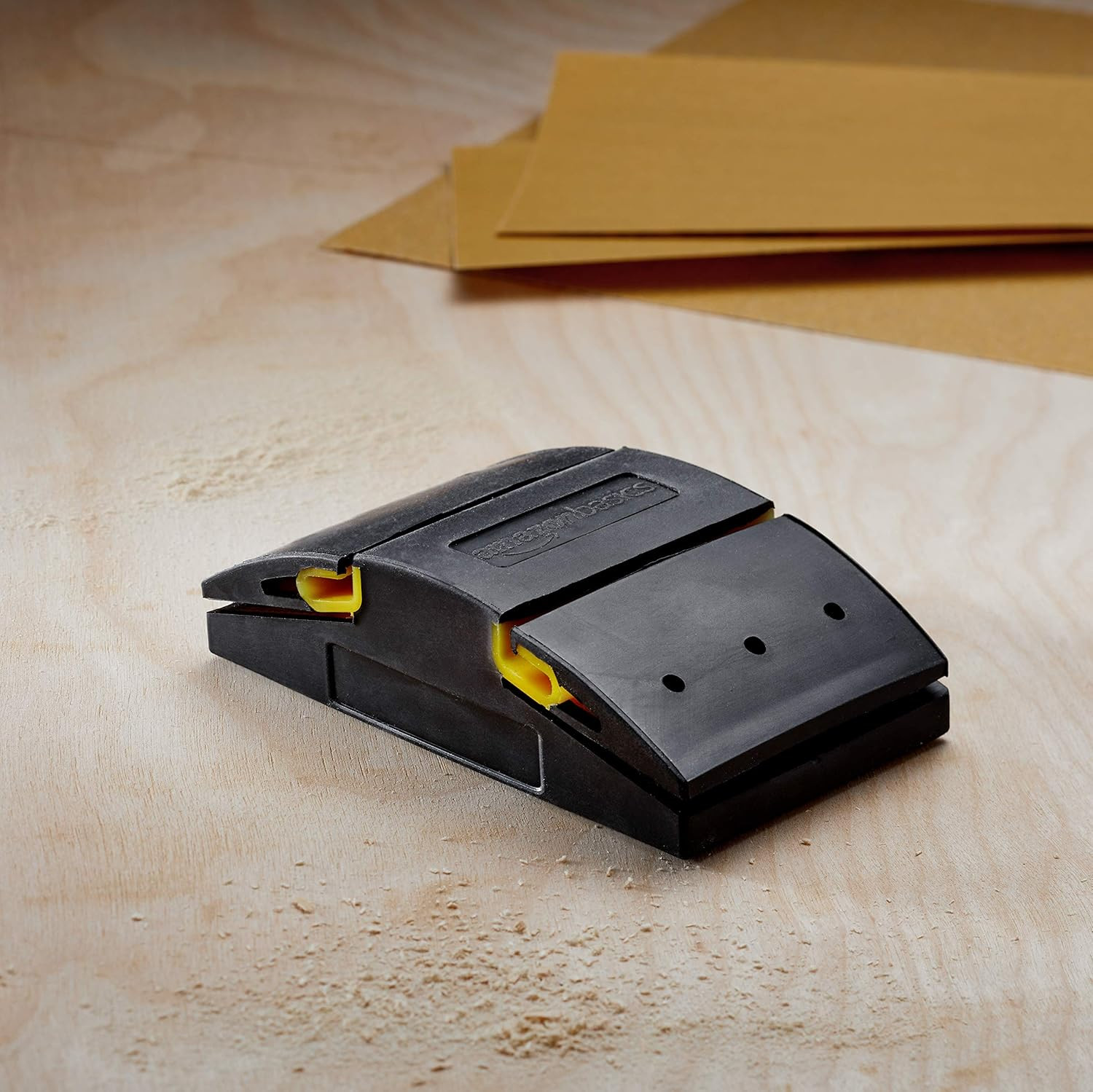 5.1″ Rubber Sanding Block for Wet or Dry Sanding, Easy to Use, Black/Yellow