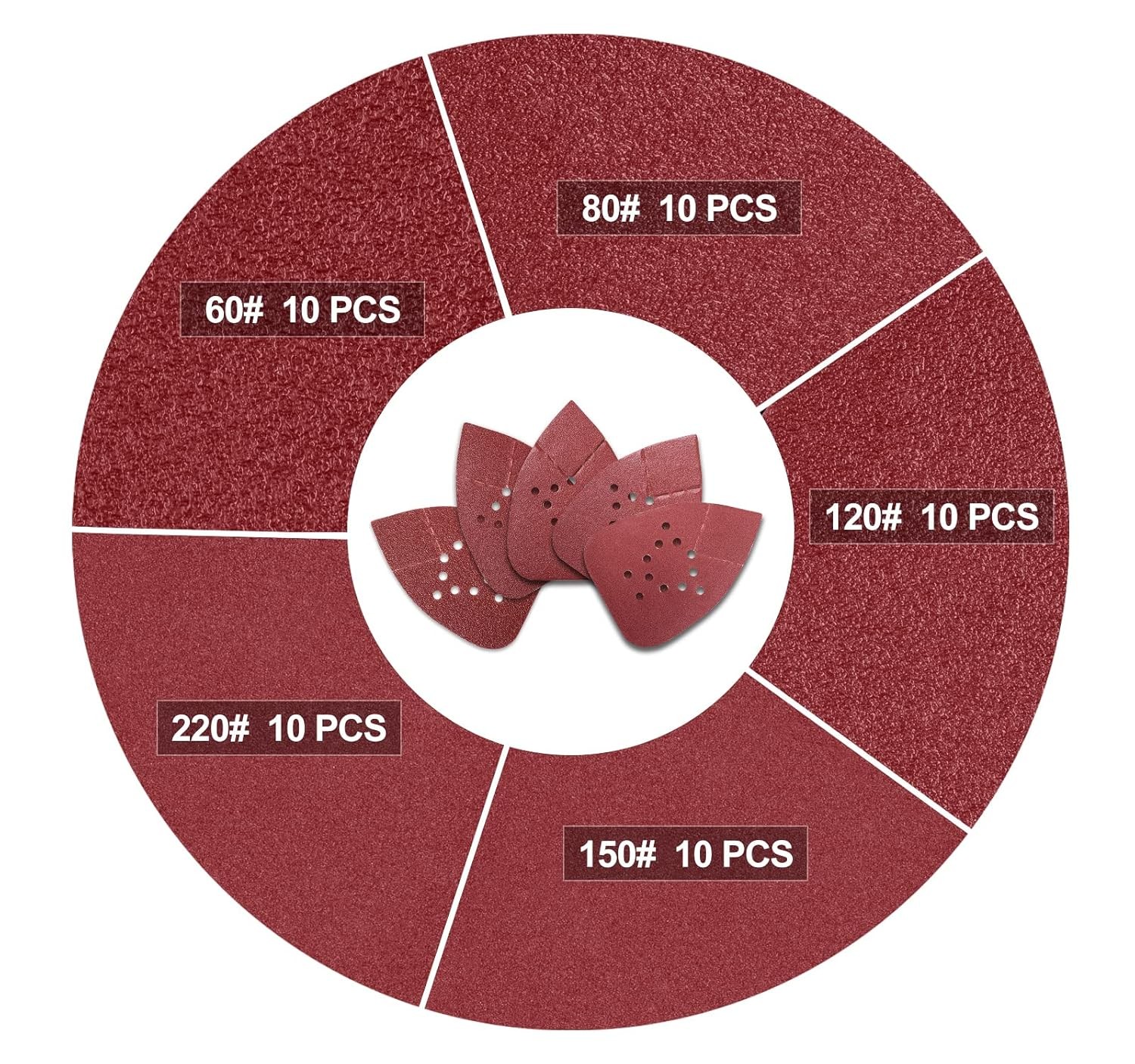 S SATC Mouse Detail Sander 50 PCS 12-Hole Sanding Pads 60-220 Grit US