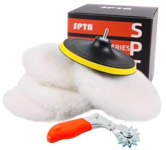 Wool Buffing Polishing Pad, 6Pcs 6 Inch (150mm) Lambwool Wool polishing Pads