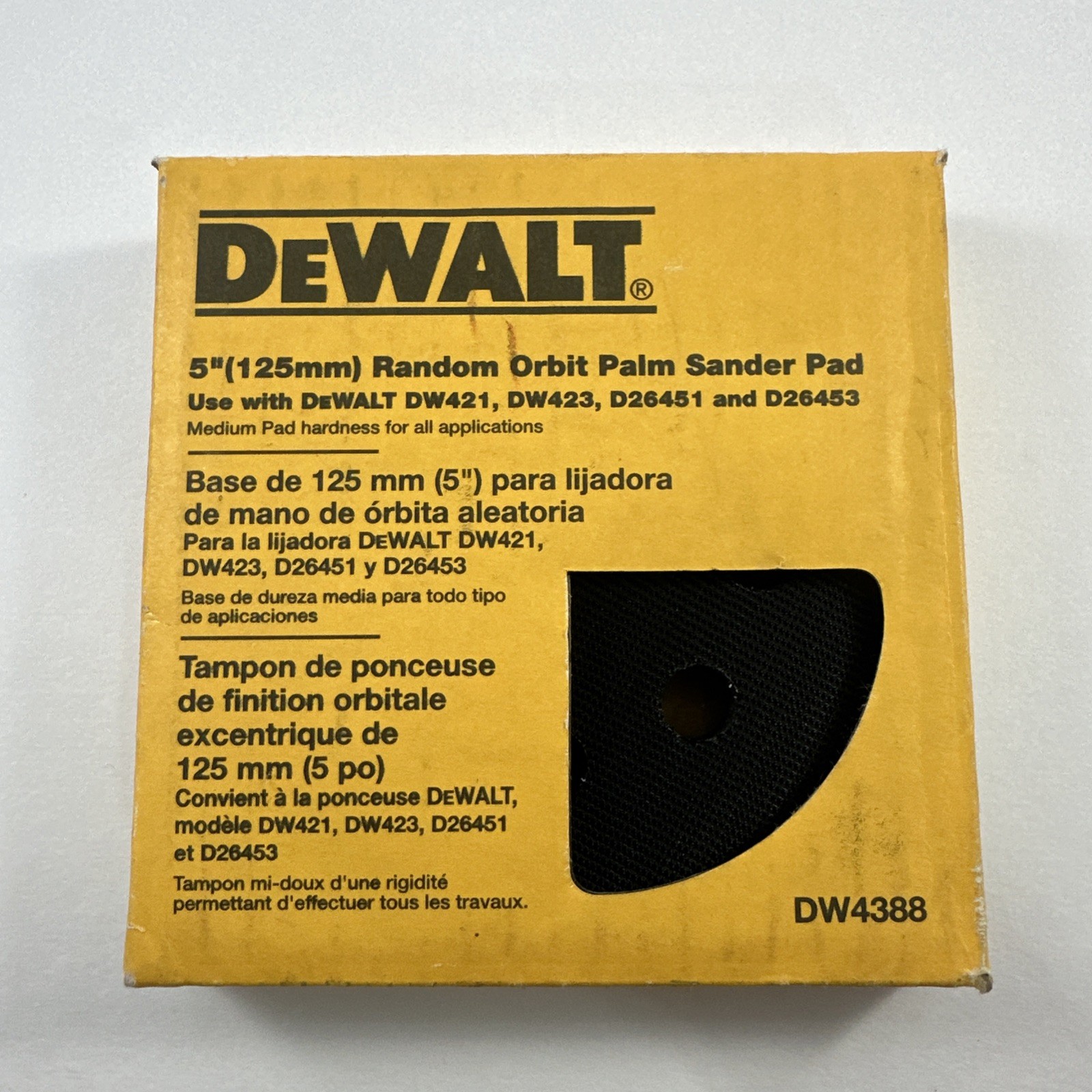 DeWALT DW4388 5” Random Orbit Palm Sander Replacement Pad Hook & Loop New