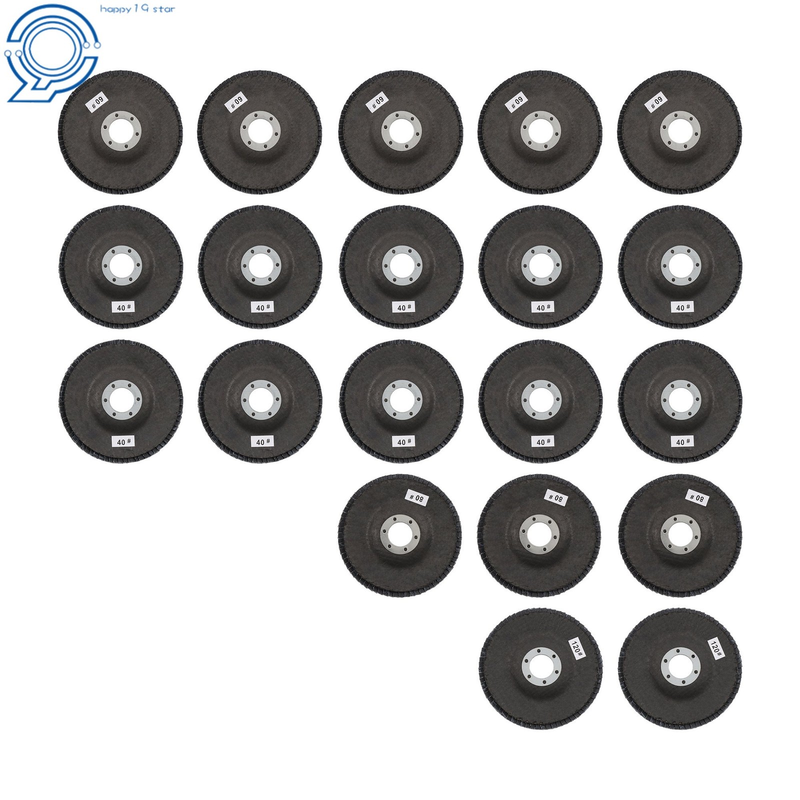 20Pcs 4-1/2 Inch x 7/8 Inch Flap Discs T29 for Angle Grinder 40/60/80/120 Grit