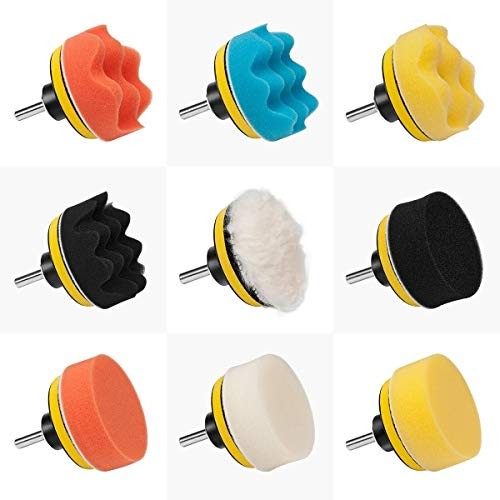 3″ Polishing Pads Kit – 11PCS Foam Buffing Pads with Drill Adapter – Foam