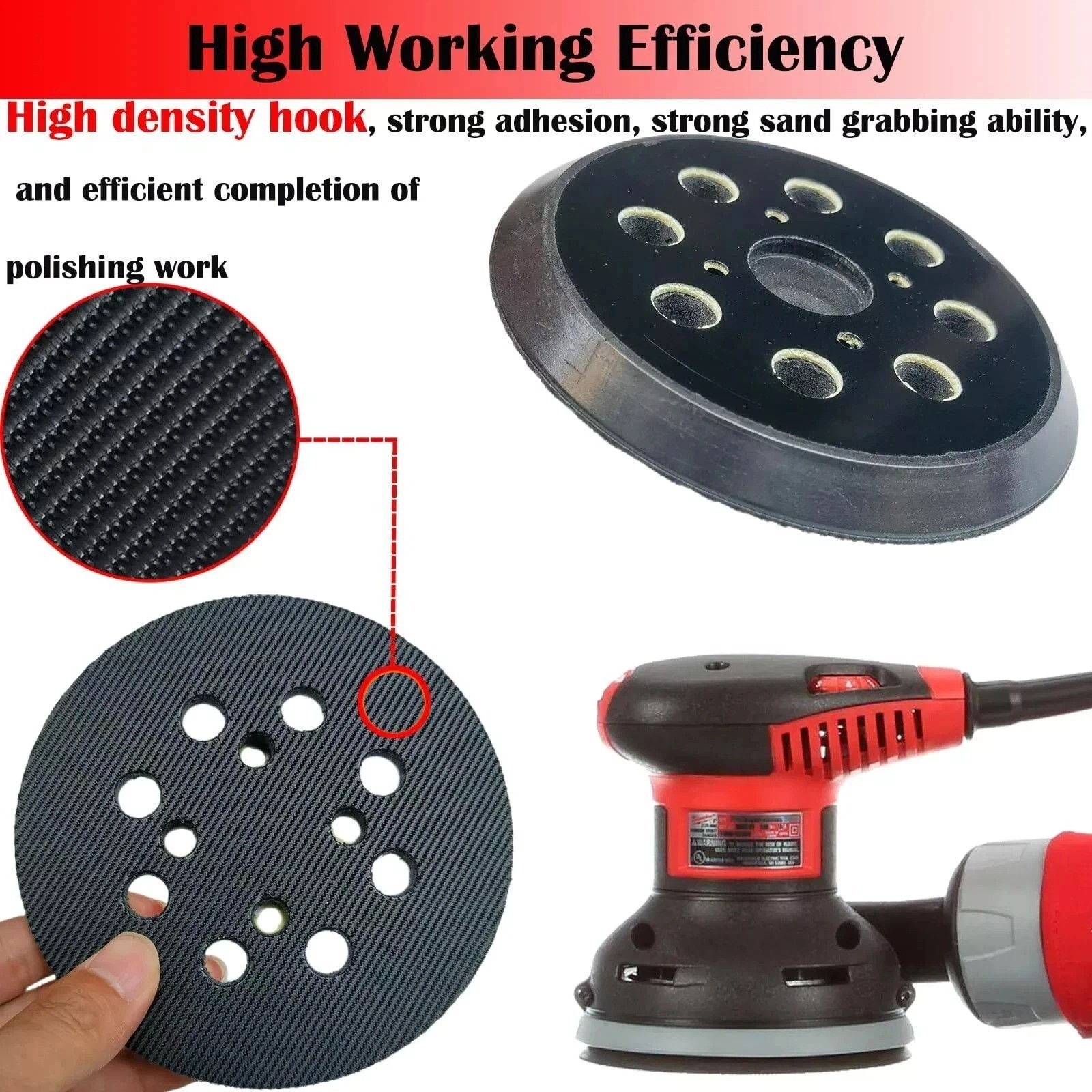 2 Pack 5 Inch 8 Hole Hook and Loop Sander Pad for Milwaukee 6021-21 6034-21