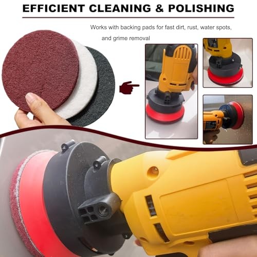 15 Pack Hoop and Loop Multipurpose Scrubber Scouring Pads – Flocking 5 Inch