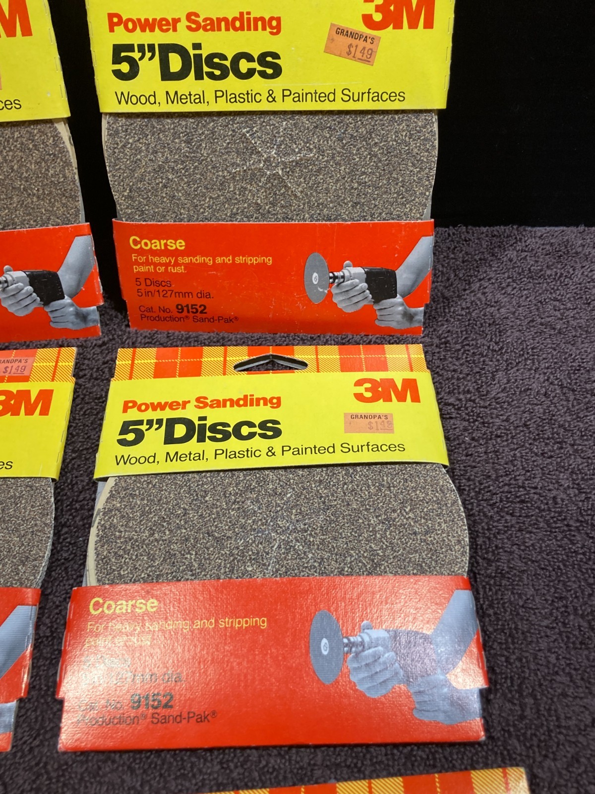 Lot Of 11 NOS 3M/Carborundum 5 in Sanding Disks Coarse/Fine/Med Grit