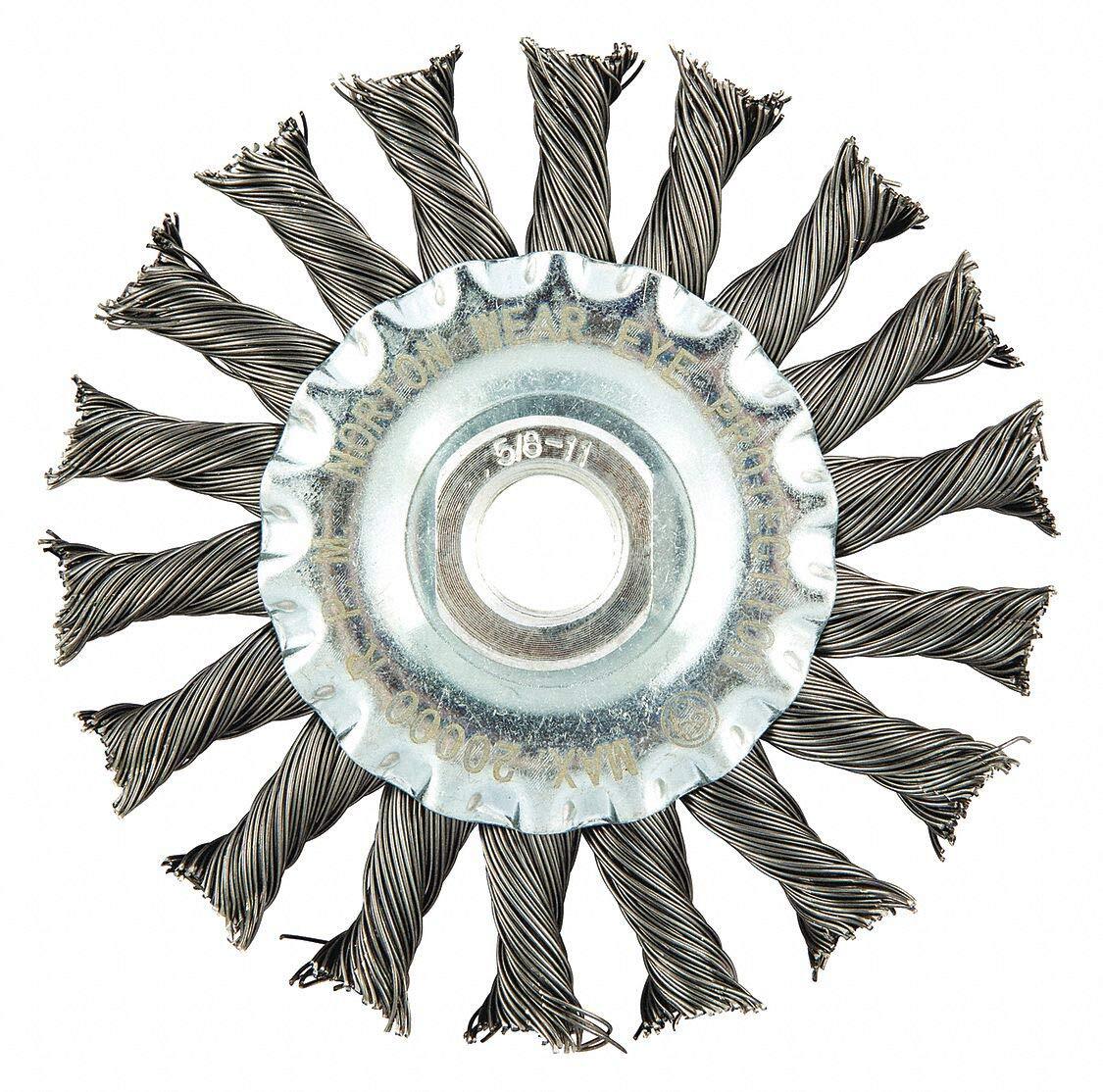 Wire Wheel Brush, Twisted, Carbon Steel (4 Pieces)