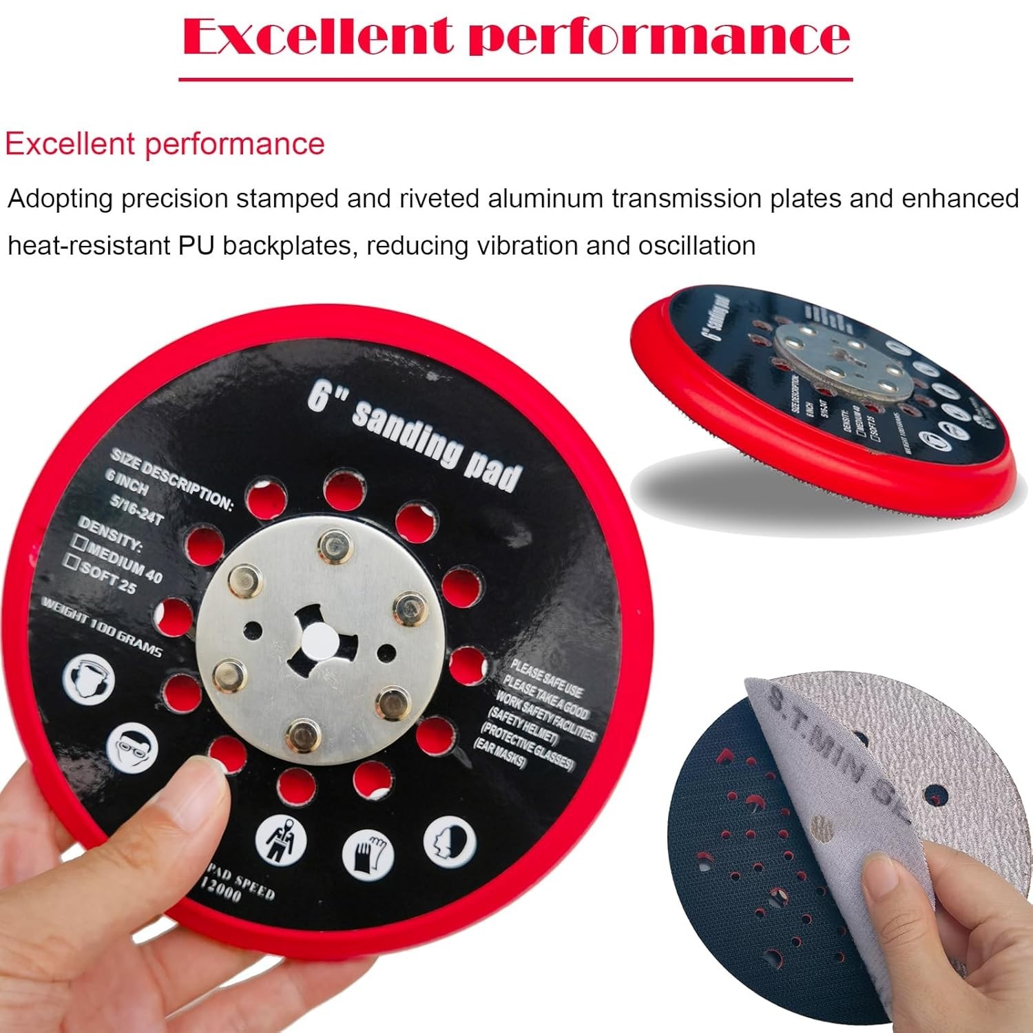 6 Inch Replacement Sander Pad for Bosch GET75-6N Sander – 6″ Hook and Loop Sa…