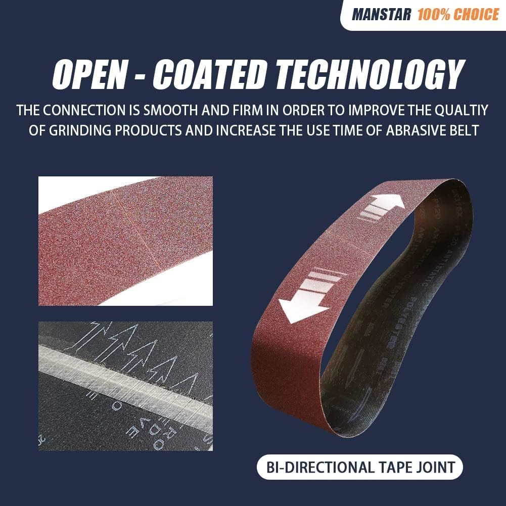 10 Pcs 6 x 48 Inch Sanding Belts in Various Grits – Ideal for Professionals