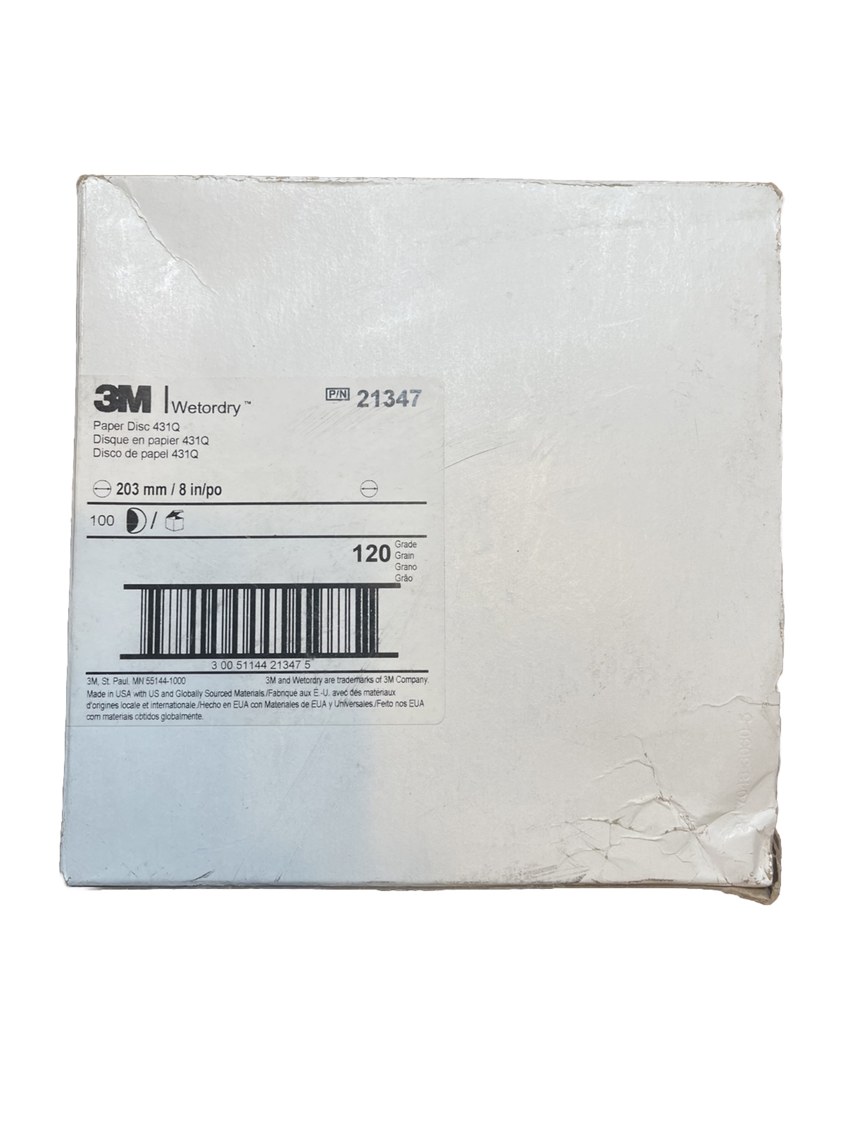 3M Wetordry 8 Inch Paper Disc – 120 Grit – 21347 – 100 Count Box – New