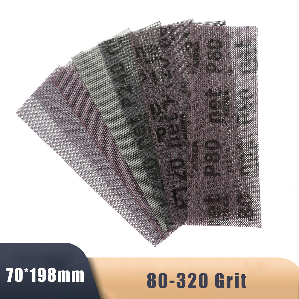 70*198mm Mesh Sandpaper Rectangular Dust Free Sanding Sheets Polish 80-320 Grit