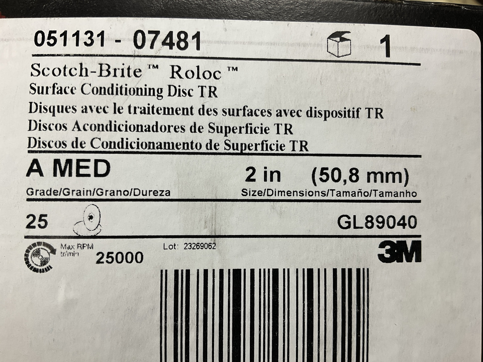 3M 07481 Scotch-Brite Roloc 2″ Surface Conditioning MEDIUM Grade Disc – 25 Count