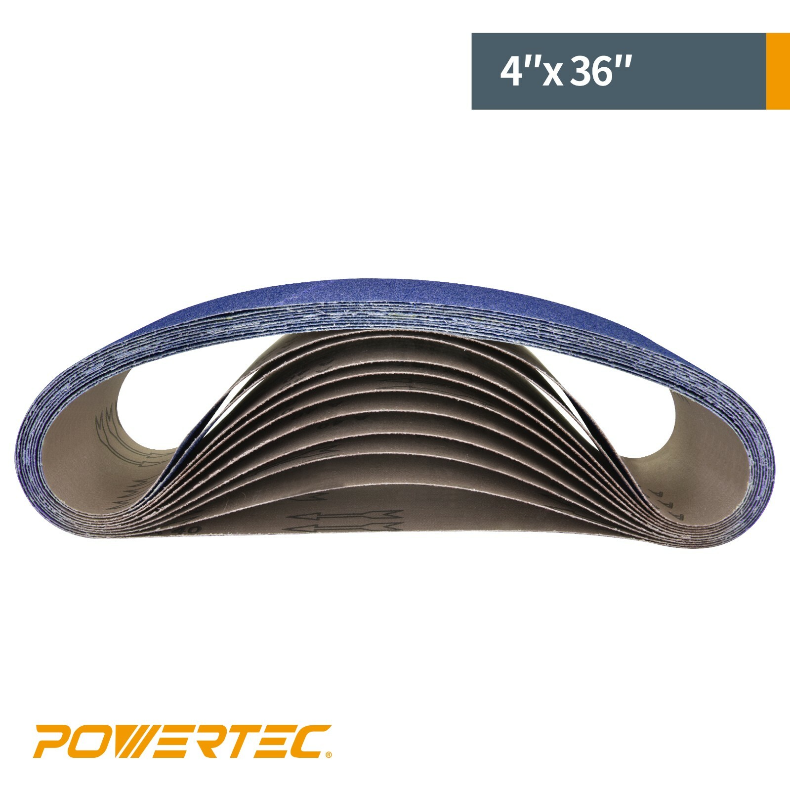 POWERTEC 4 x 36″ Sanding Belt 60 Grit 3pcs Zirconia Metal Sandpaper 443606Z-3
