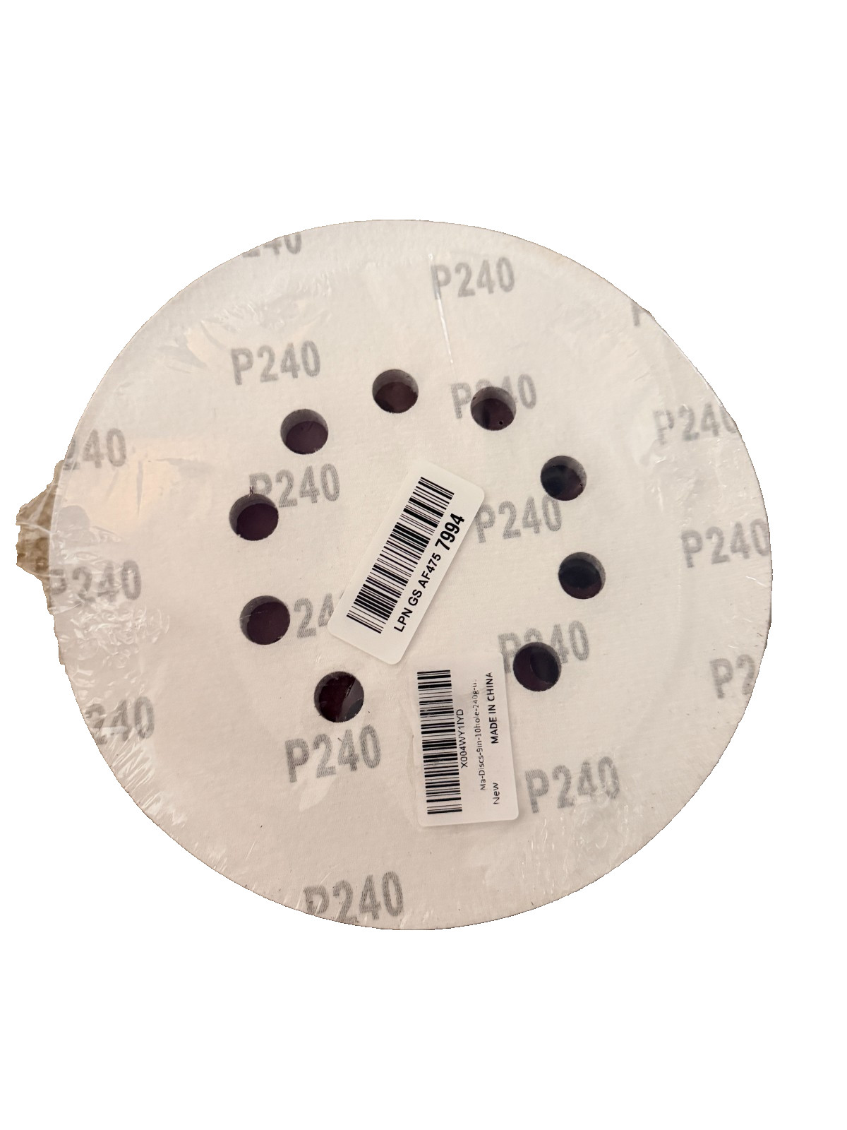 28 piece 225mm 9 inch Sanding Discs 10 Hole Sandpaper 240 Grit