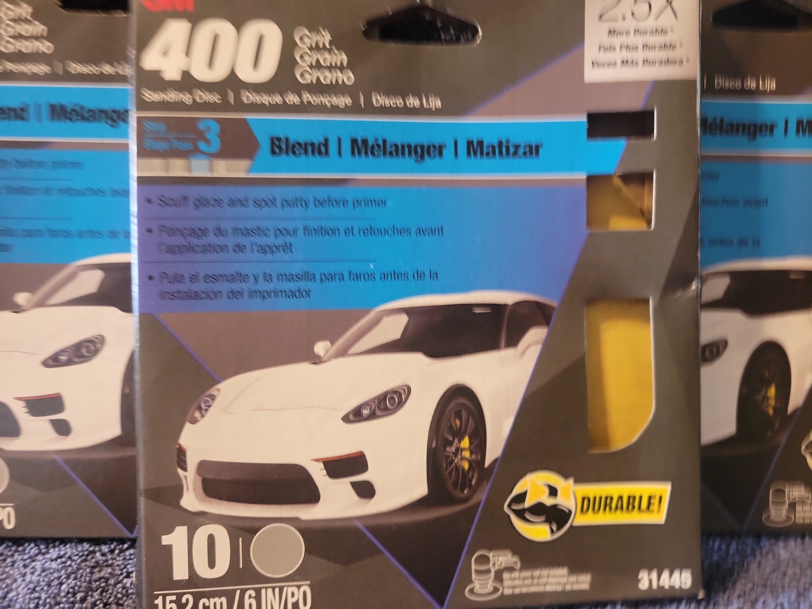 3M 400 Grit Blend Sanding Disc 31445 10ea 15.2 cm 3 Packs For $12