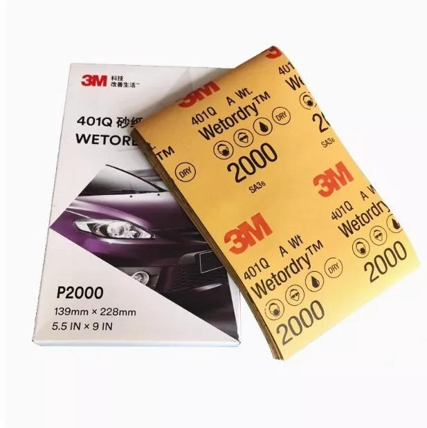 For 3M WETorDRY Abrasive Sheet 401Q 2000 Grit Sandpaper (50 Sheets/PACK)