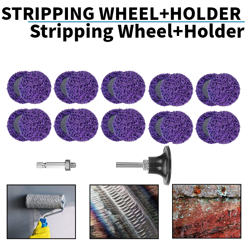10Pc 50mm Poly Strip Disc Wheel R Type Paint Rust Removal Clean Tool For Grinder
