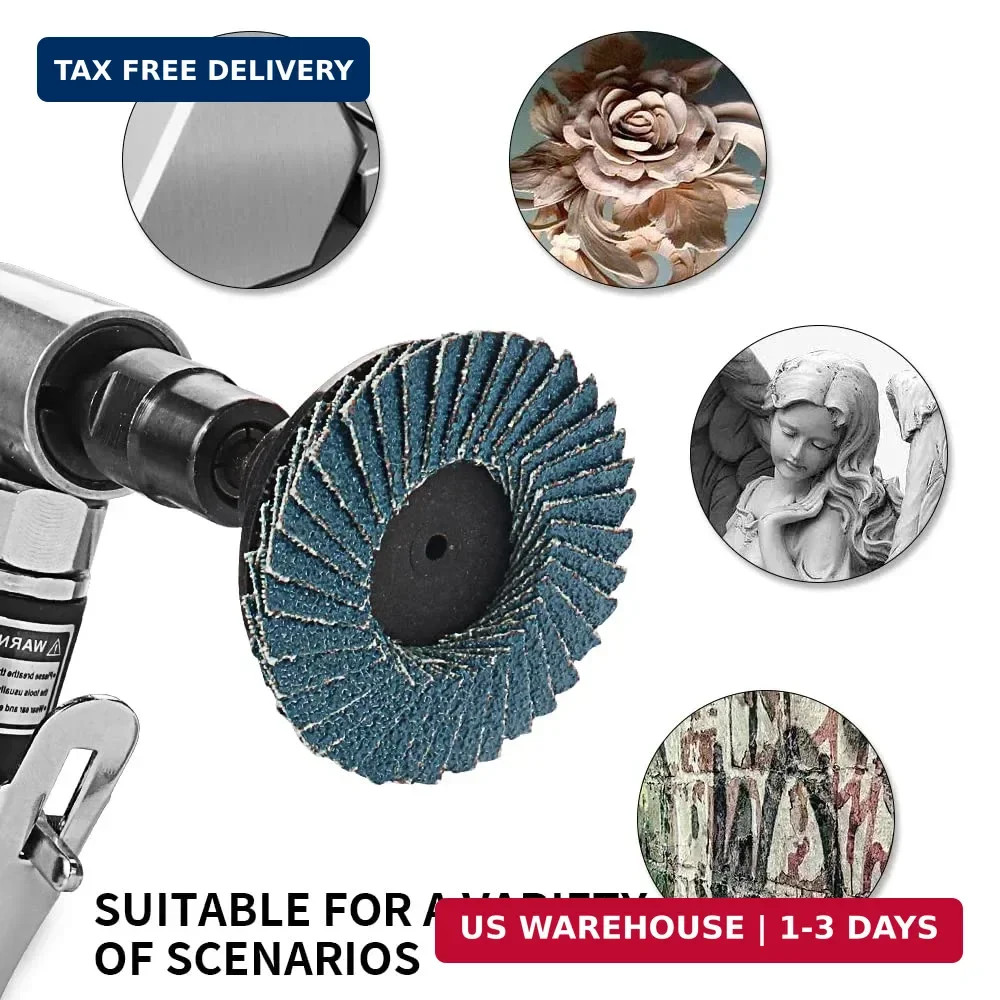 20Pcs 2 inch Zirconia Mini Flap Disc Quick Change Sanding Discs Mix Set Include