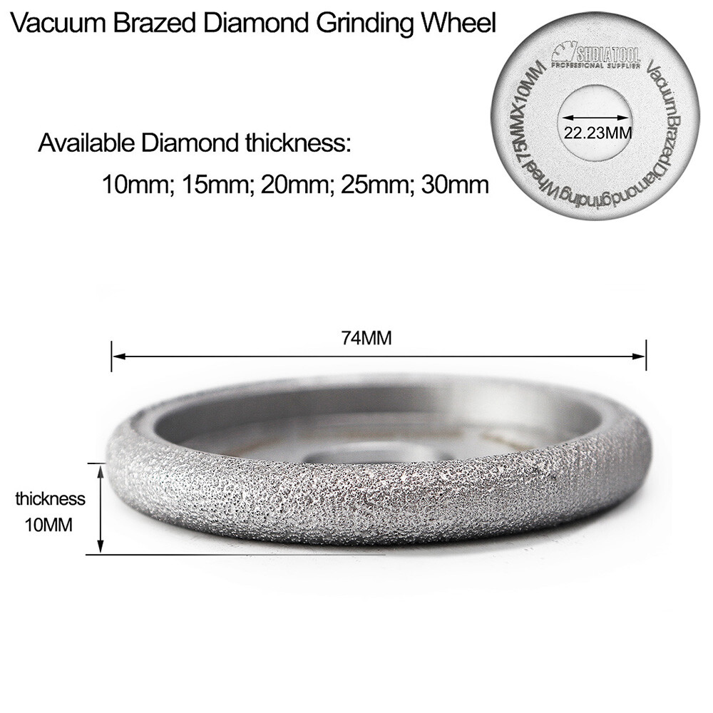 1pc Dia 3 inches Vacuum Brazed Diamond Convex Wheel Grinding Disc Dry or Wet