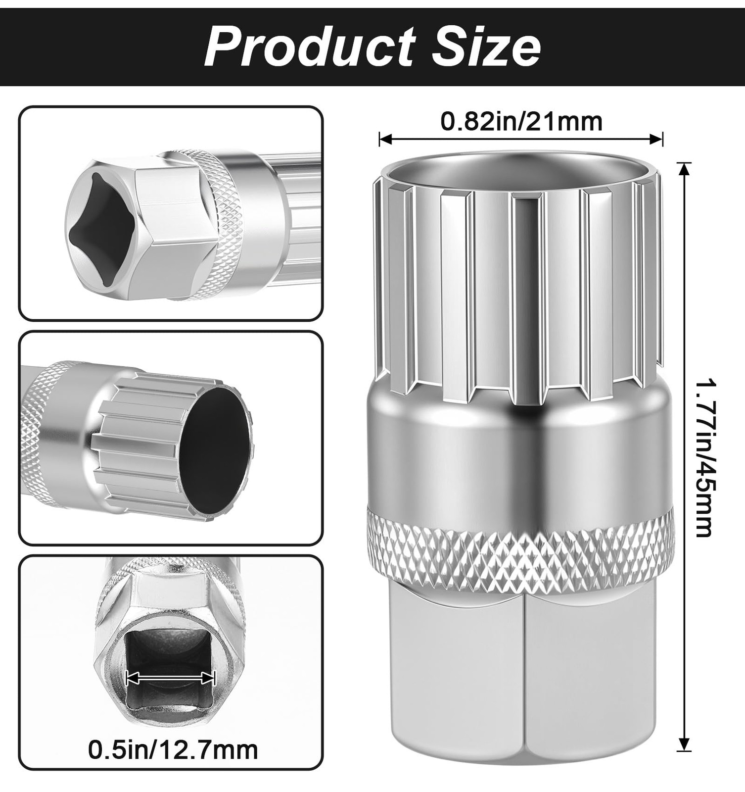 2 Pcs Silver Bicycle Freewheel Removal Tool 5.91 Inch