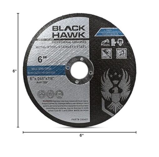 Metal and Stainless Steel Thin Cut Off Wheels for Angle 6” x .045” x 7/8”