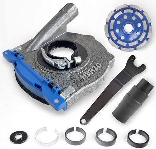 Aluminum Dust Shroud for Angle Grinder 4.5 Inch and 5 Inch, Includes 5Inch Diamo