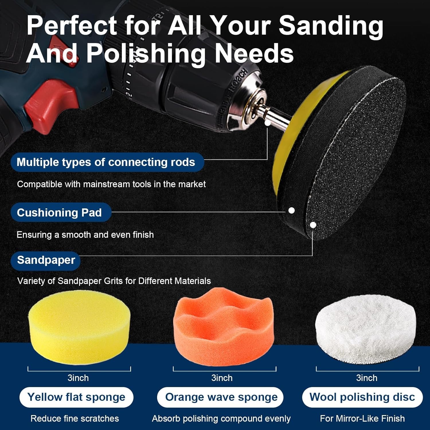 Headlight Restoration 131-Piece Sanding Kit: Ultra-Fine to Coarse Grits Included