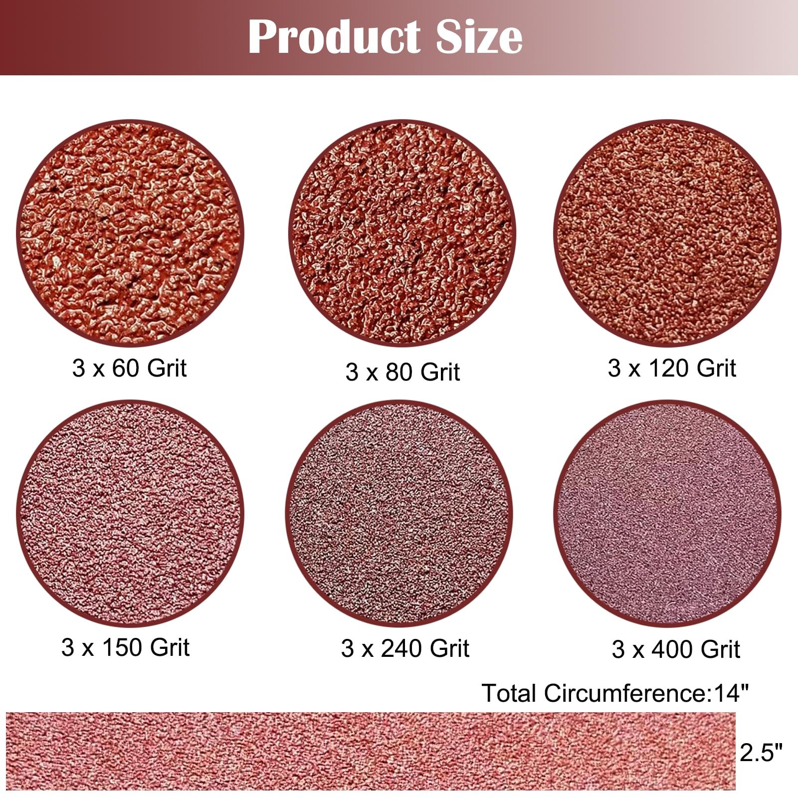 18 Pack 2.5×16 Sanding Belts, 60-400 Grit Assortment, Aluminum Oxide, Wood