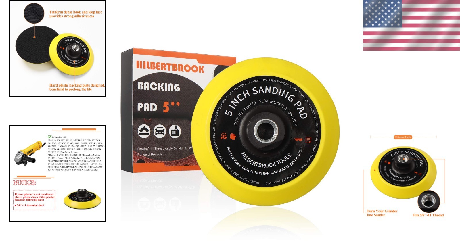 Easy Install 5-Inch Hook and Loop Pad – Perfect for Marble, Stone, and Concrete