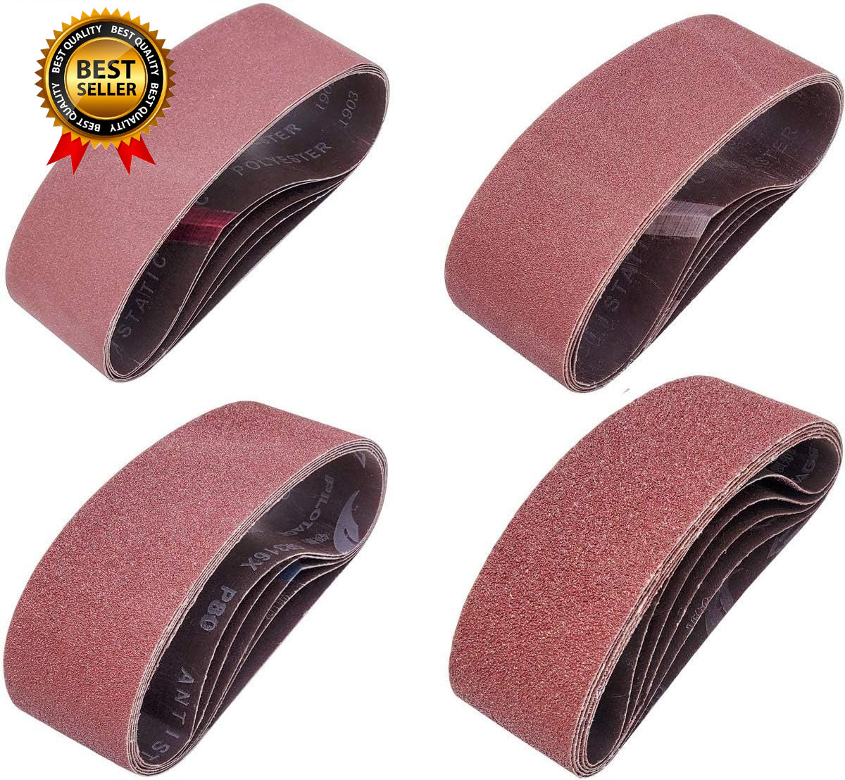 20 PCS 3 Inch 21 Inch Abrasive Sanding Belts 5 Each of 40 80 120 240…