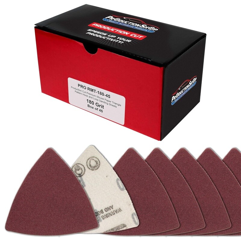 180 Grit Triangle Mouse Sandpaper Sheets 45 Pack Hook Loop Discs Multi Tool New