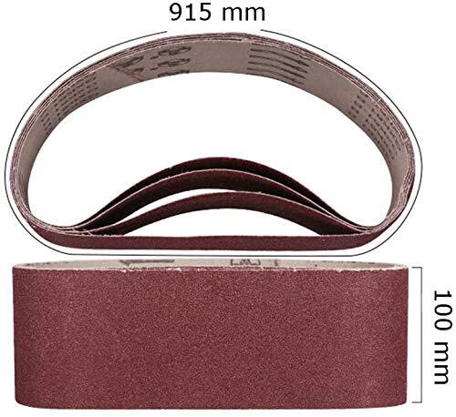 4x Bandas de lijado de 4 x 36 pulgadas para lijar madera, metal y pintura