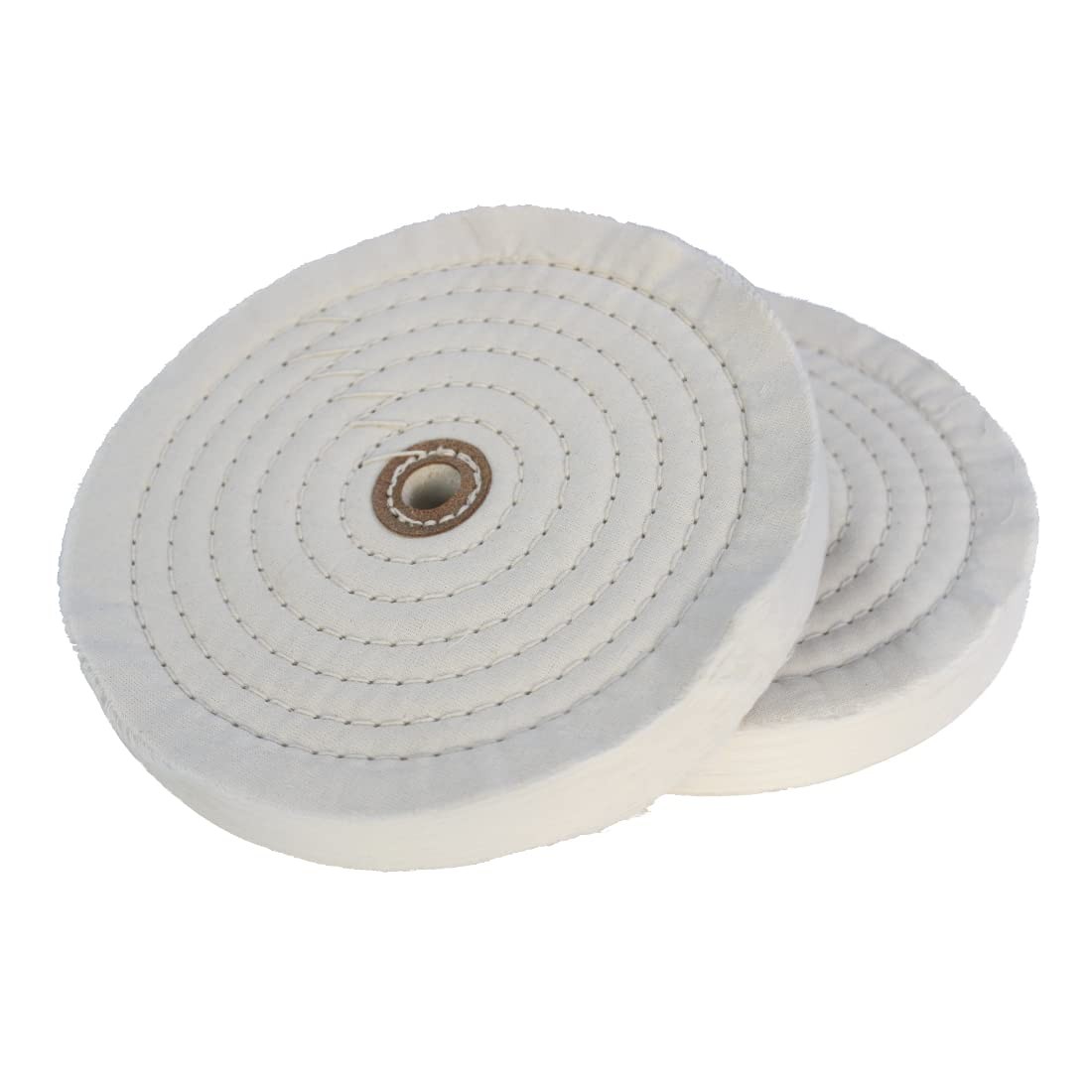 2-Pack 8″ Extra Thick Cotton Buffing Wheels | 70-Ply Polishing Wheels for Bench