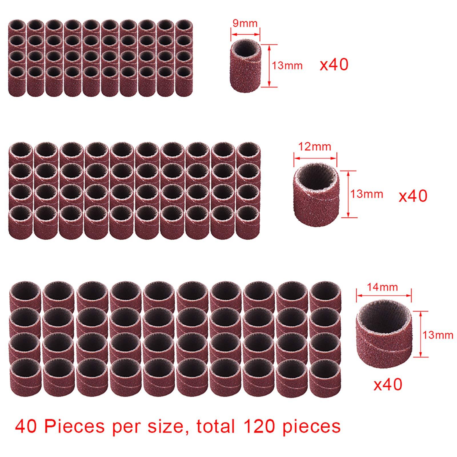 AUSTOR 132 Pieces Sanding Drum Set with Free Box Including 120 Pieces Drum
