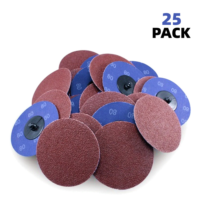 25PCS Quick Change Roll Lock Sanding Discs Grinding Discs 3 Inch 36 60 80 Grit
