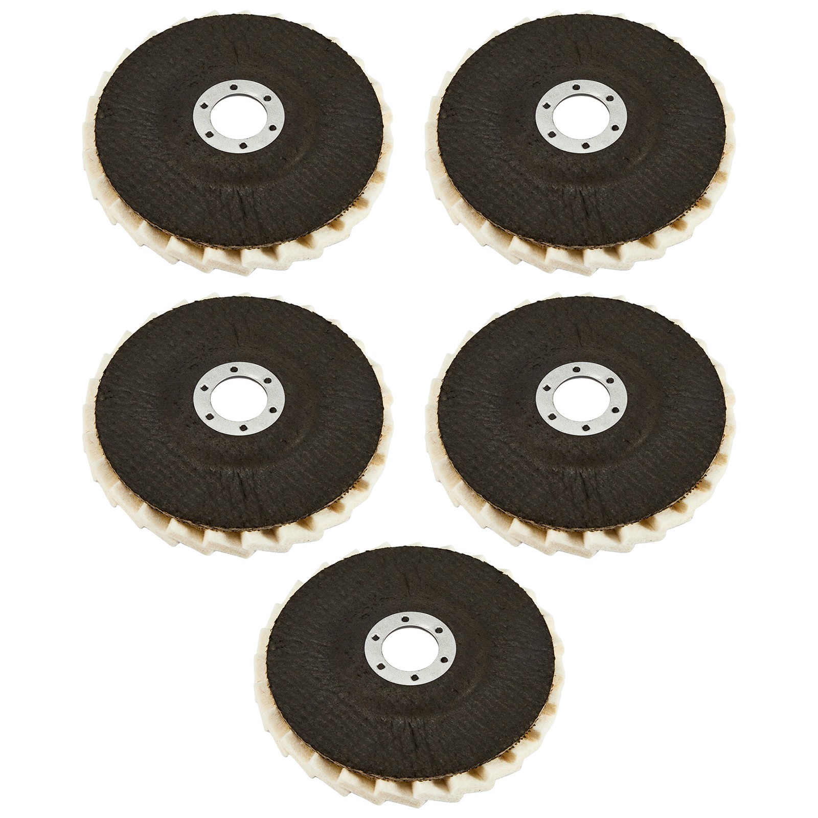5PCS 4.5/4.8″ Wool Polishing Wheels Buffer Pads Flap Felt Polishing Finish Disc