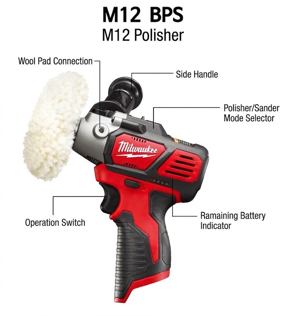 Milwaukee M12 BPS-0 Cordless Compact Polisher Sander Grinder Bare Tool Body NEW