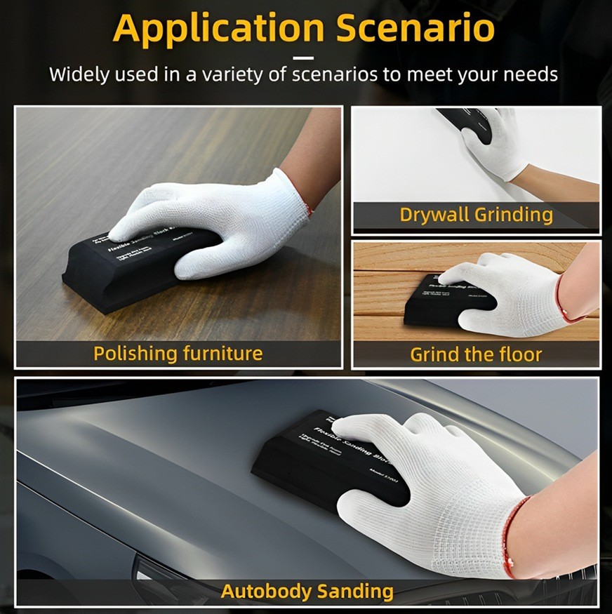 12Pcs Sanding Block Kit Flexible EVA Foam Wet or Dry for Automotive or Woodwork