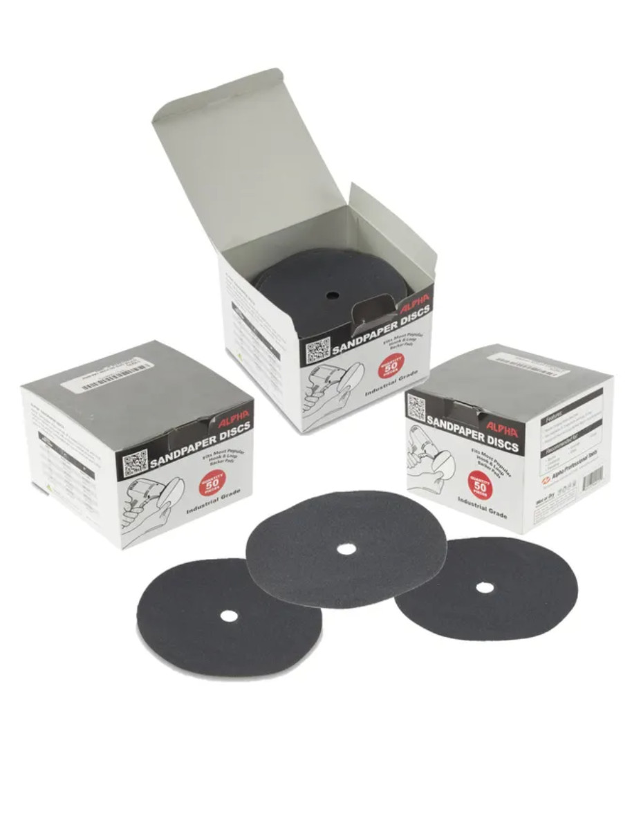 Alpha Tools Hook & Loop Silicon Carbide Sandpaper 80 grit 4″ Wet/Dry for Granite