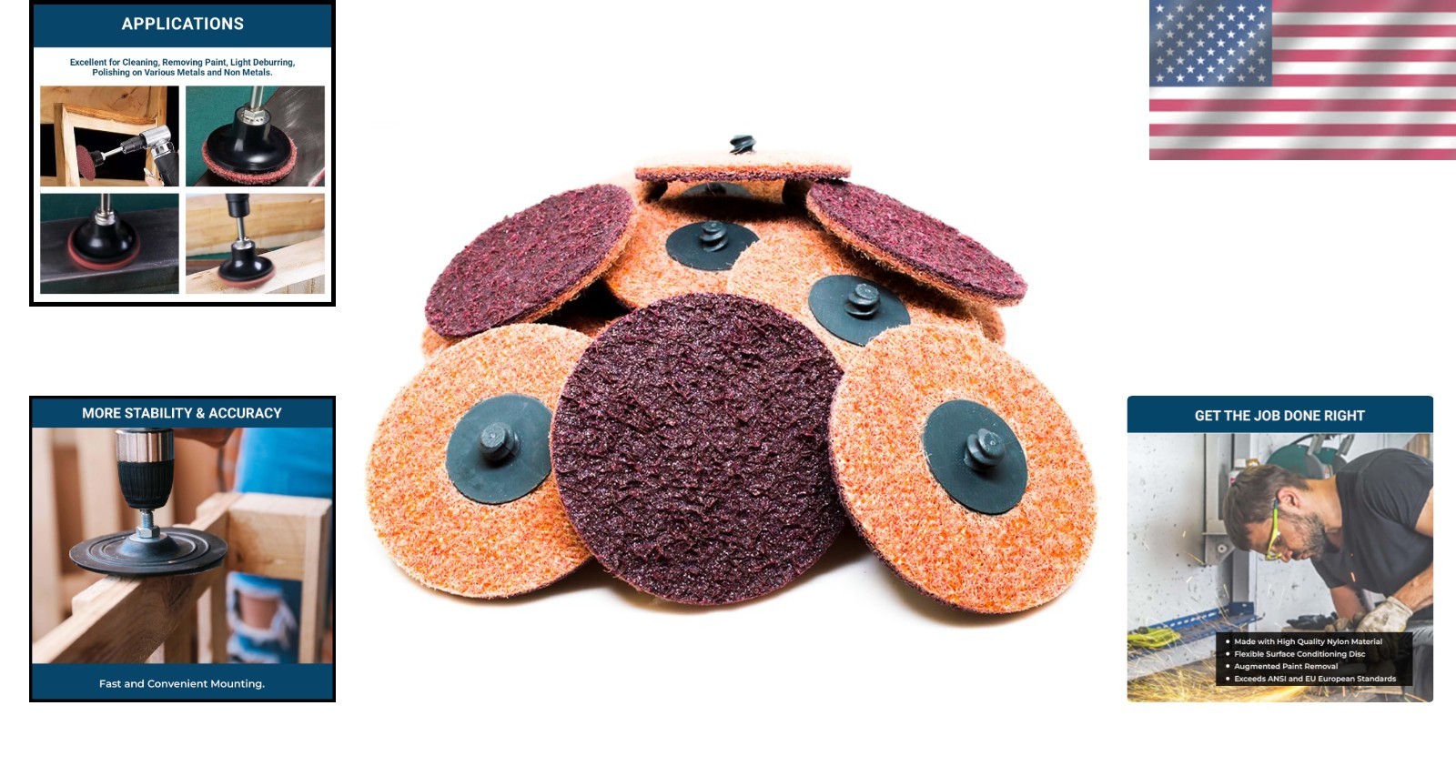 Quick Change Sanding Wheels – 3 Inch 25 Count