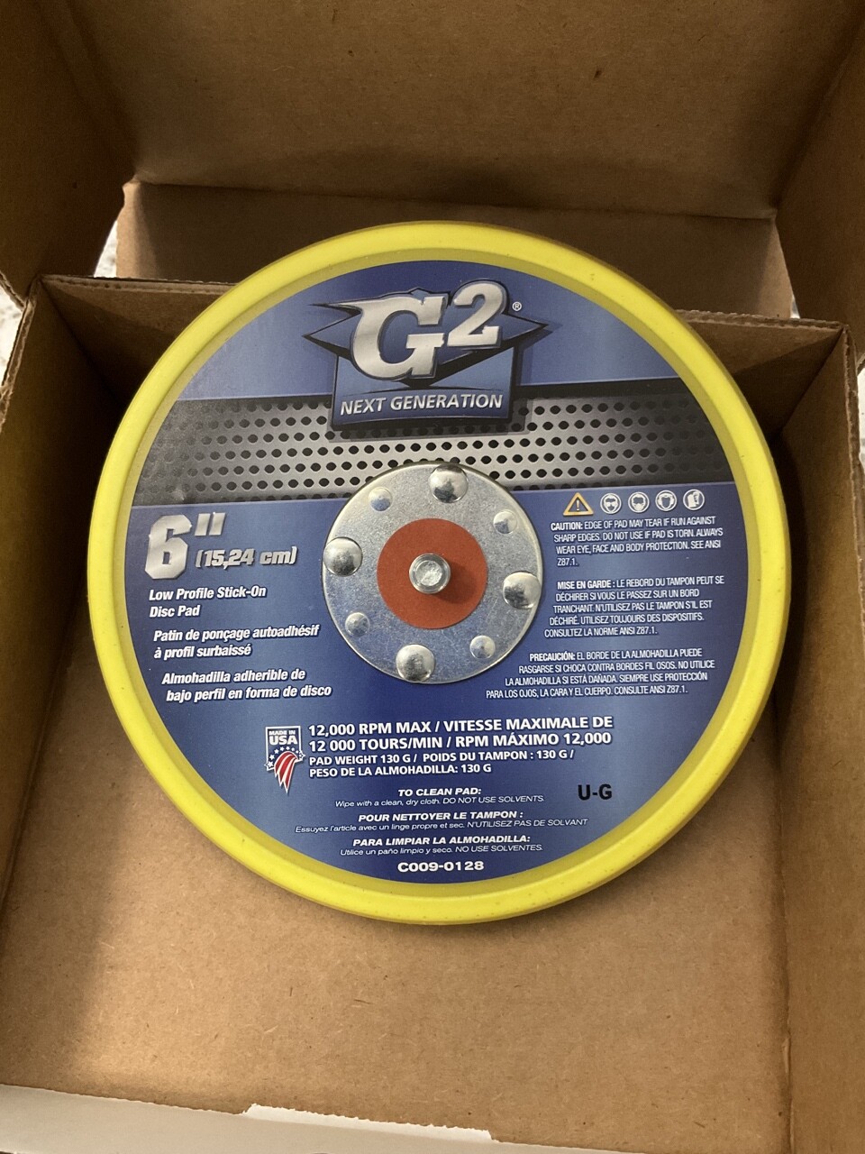 Color Extra 6″ Low Profile Stick-On Sanding Disc Pad, Made In USA, 12,000 RPM