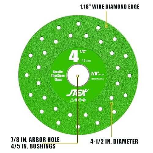 4-1/2″ Rock Slab Grinding Disc for Angle Grinder, 7/8″ Arbor, Ultra-Thin