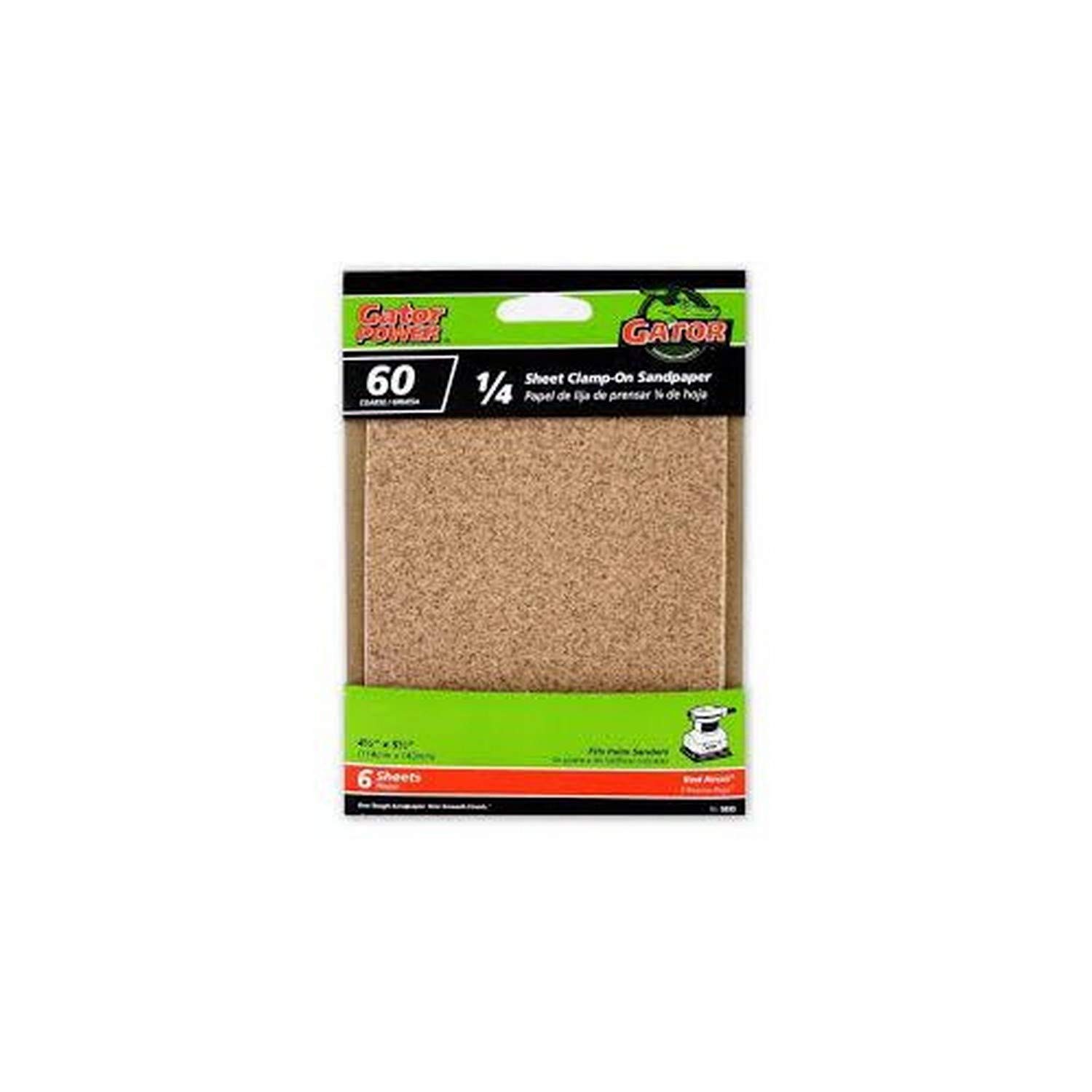 Gator Power 5033 4.5×5.5 inch Sandpaper 60 Grit for Wood Metal Paint Sanding