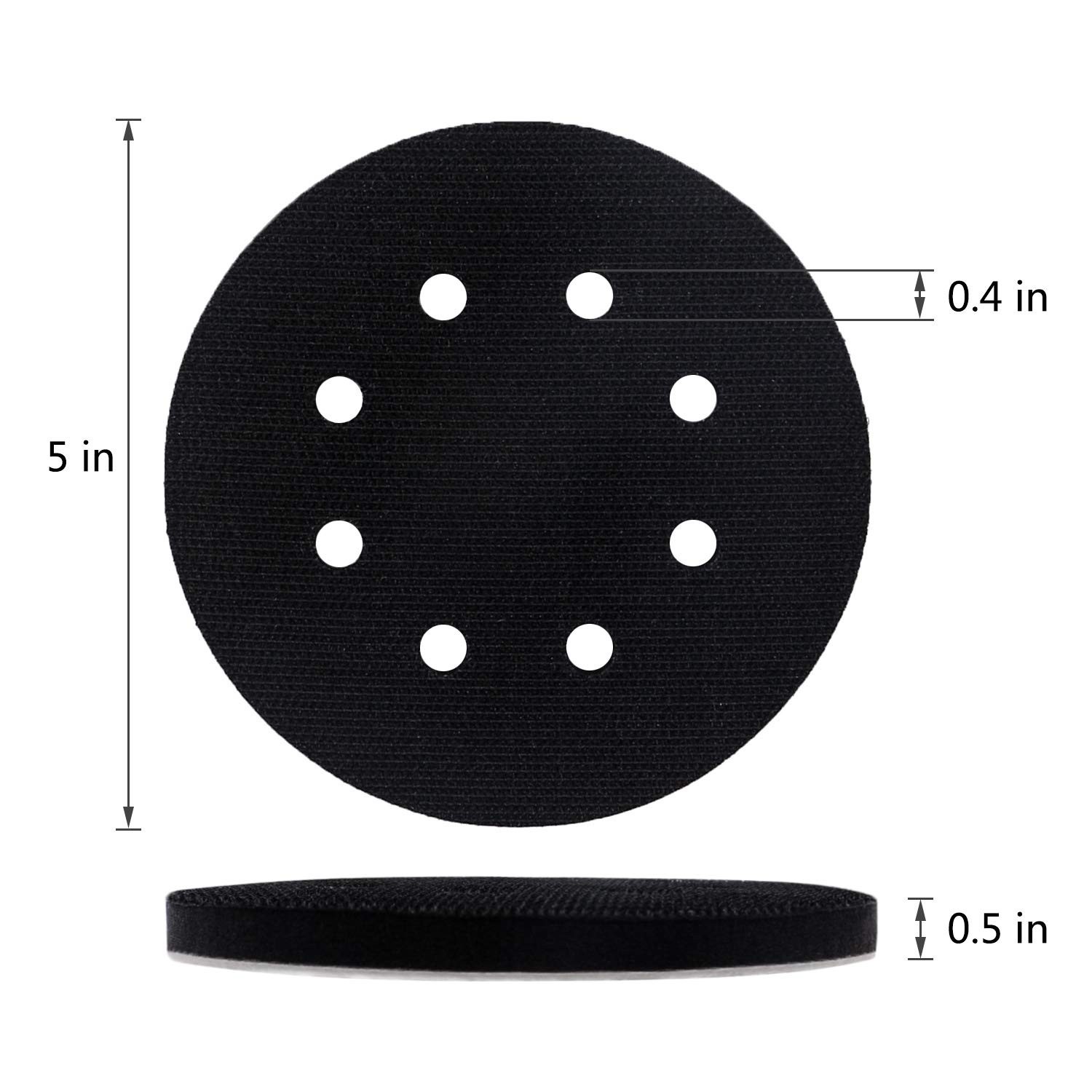 5 Count 5-Inch Sponge Sanding Pads with 8 Hole Design – Ideal for Woodwork