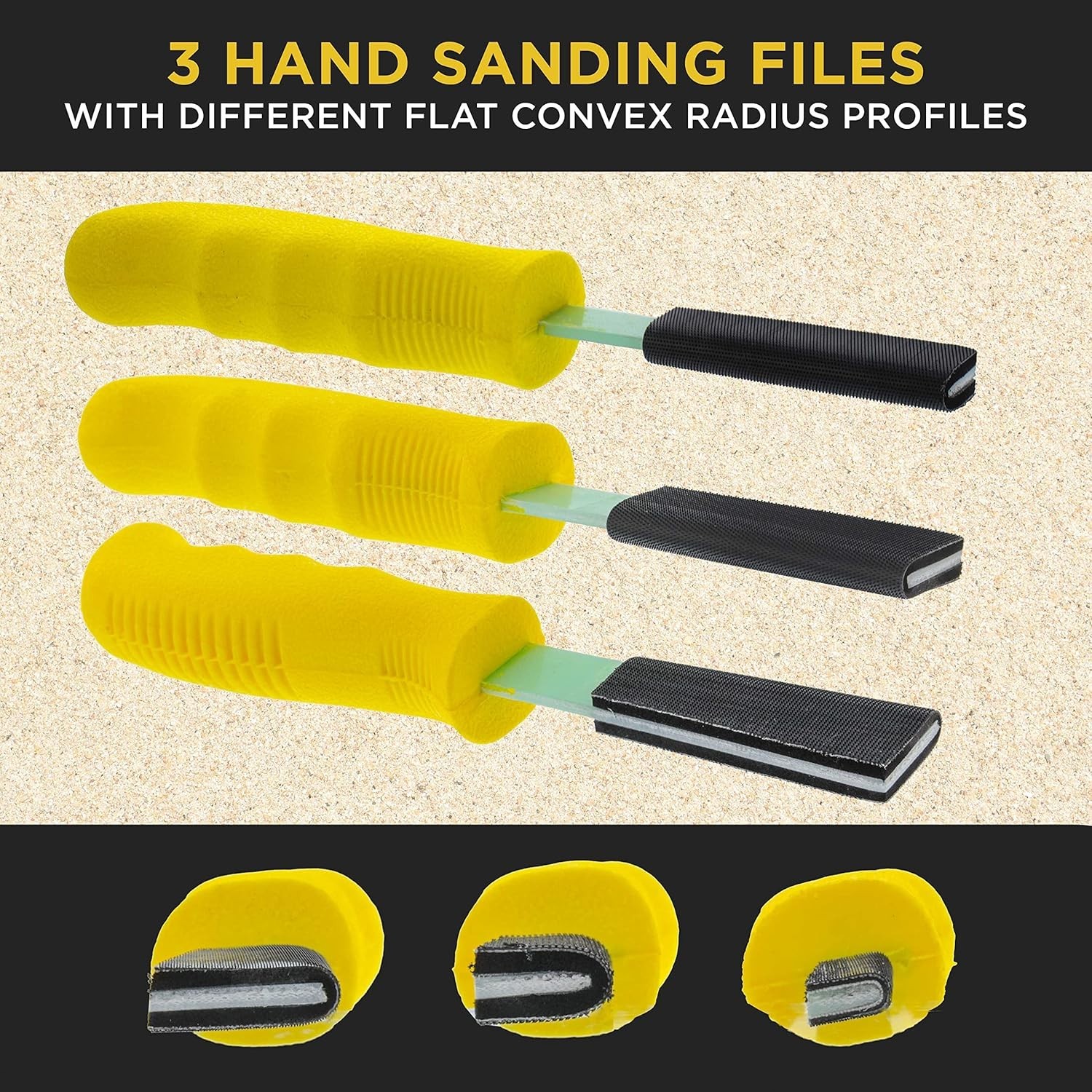 Contour Hand Sanding File Set with 40 Sandpapers for Wood Metal Auto Shape