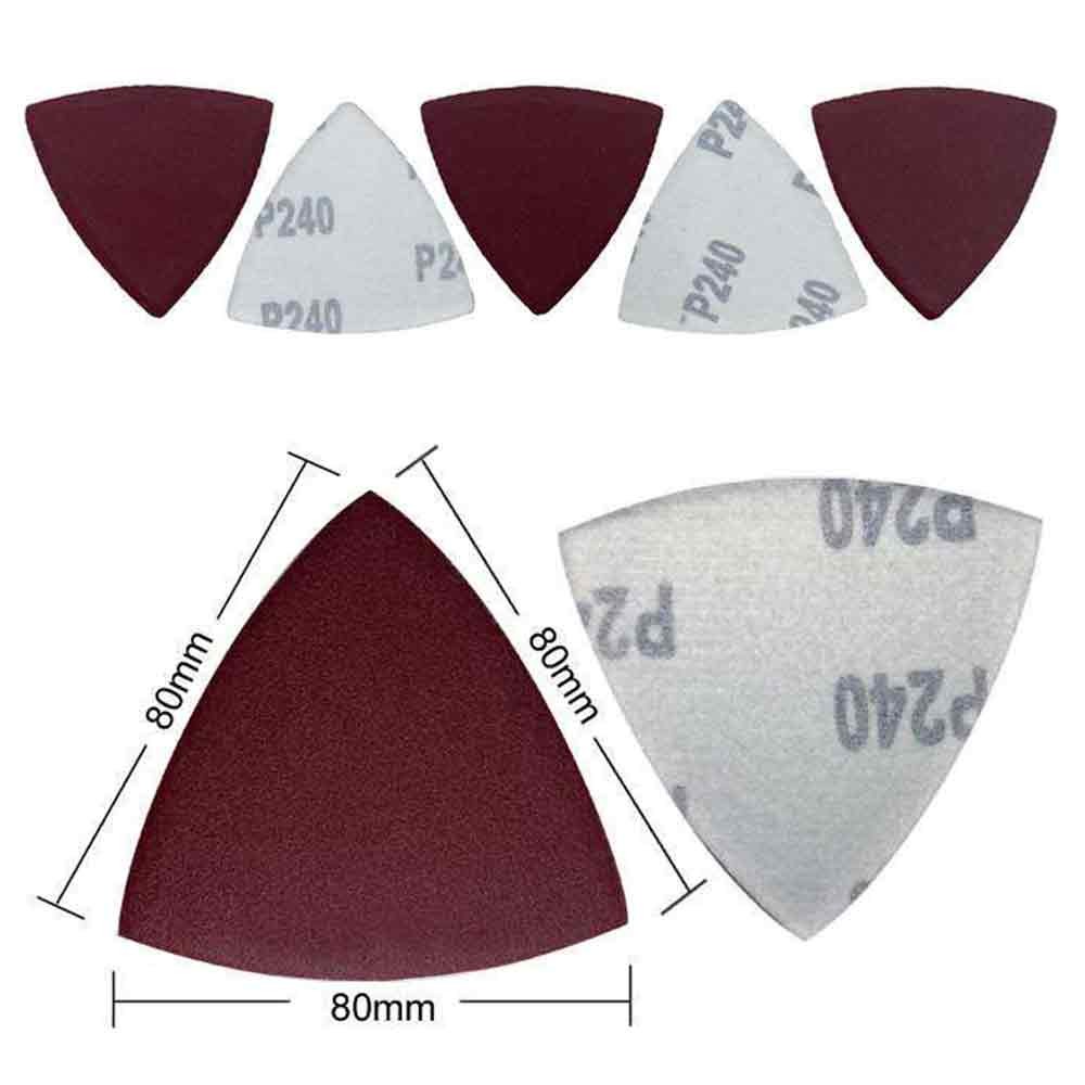 40-2000 Grit 80mm Triangular Sanding Paper Disc Pad For Oscillating Multi Tool