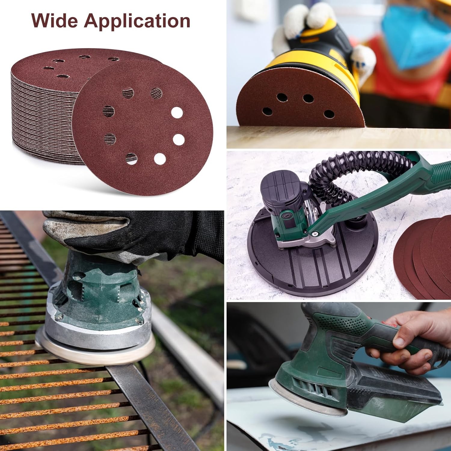 Sandpaper, Sand Paper, 5 Inch Sanding Discs, 80 to 800 Grit Sand Paper Assortmen