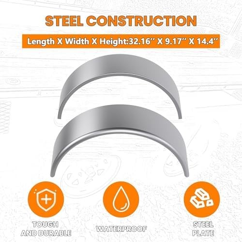 HECASA Single Axle Trailer Fenders W/Fender Backs Fits 14″ to 16″ Wheels 32″…